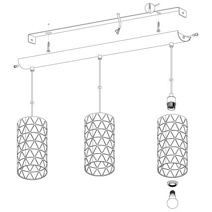 Eglo - Chandelier on a string 3xE27/40W/230V