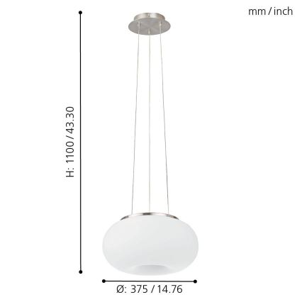 Eglo - LED RGB Dimmable chandelier on a string OPTICA-C LED/21W/230V d. 37,5 cm