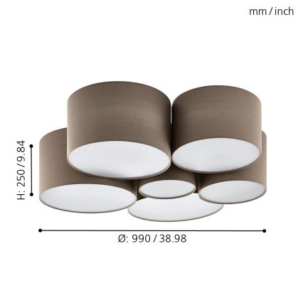 Eglo - Ceiling light 6xE27/40W/230V