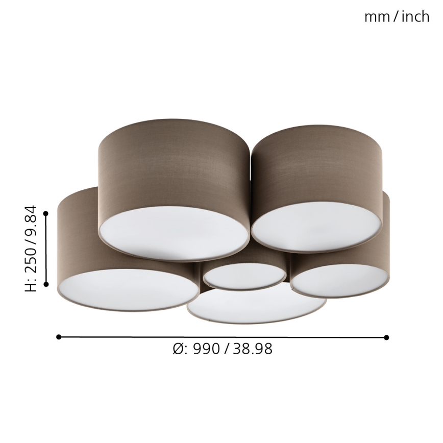 Eglo - Ceiling light 6xE27/40W/230V