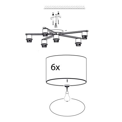 Eglo - Ceiling light 6xE27/40W/230V