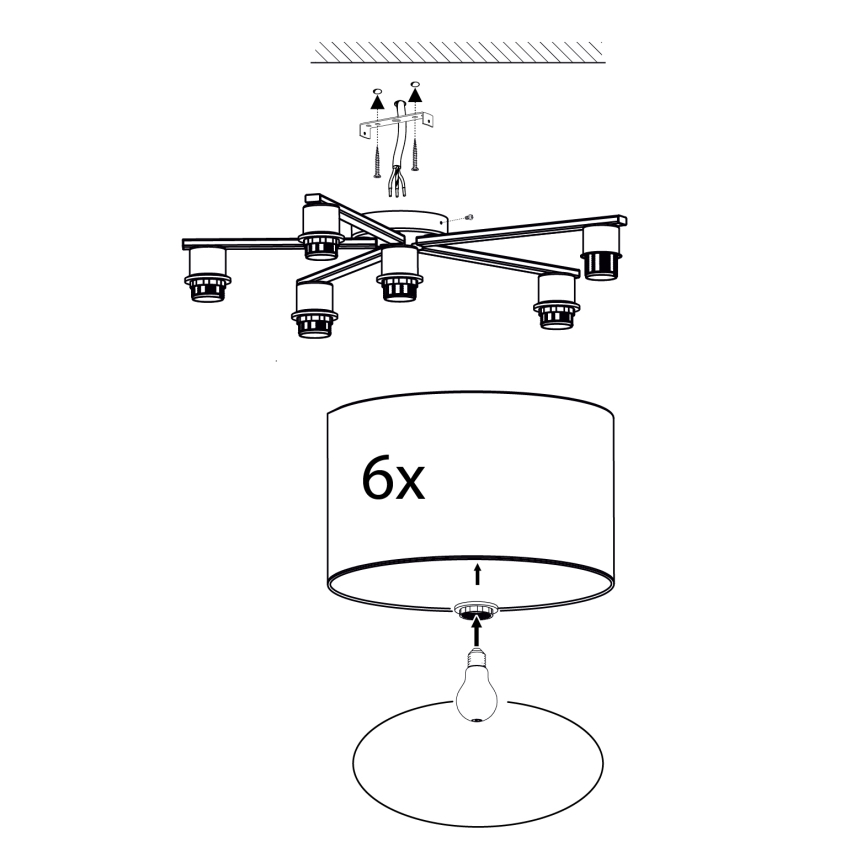 Eglo - Ceiling light 6xE27/40W/230V