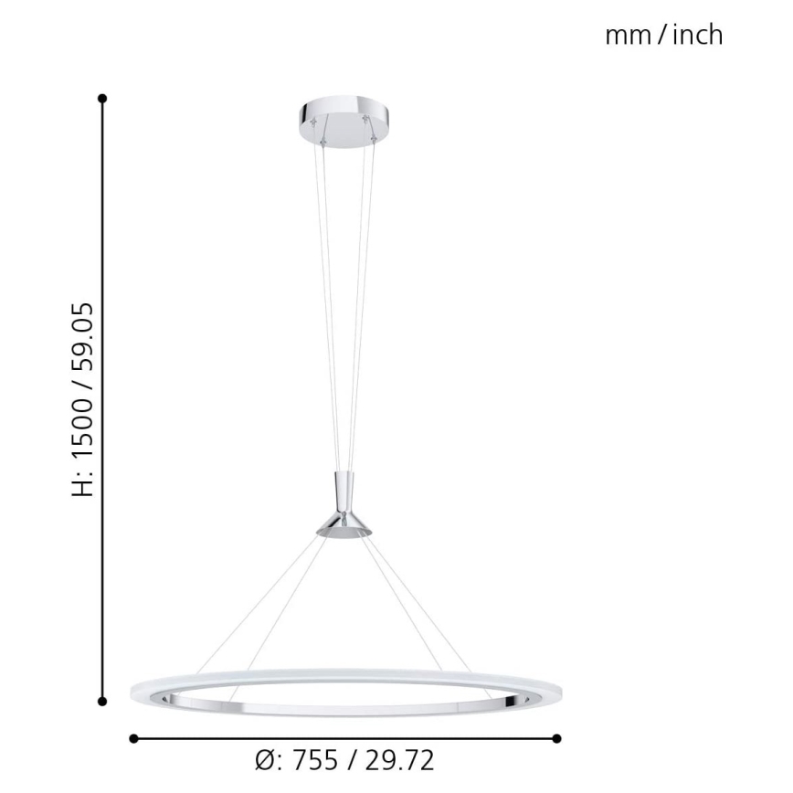 Eglo - LED RGB Dimmable chandelier on a string HORNITOS-C LED/37W/230V + remote control