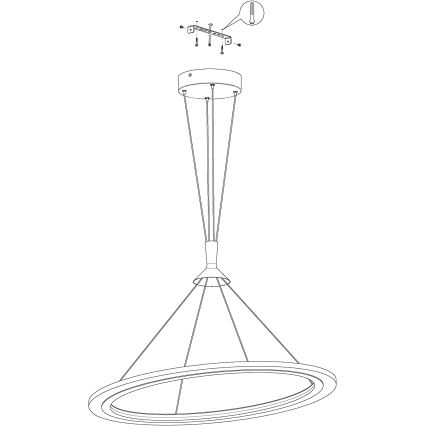 Eglo 98427 - LED RGB dimmable cable-suspended pendant HORNITOS-C LED/37W/230V + remote control