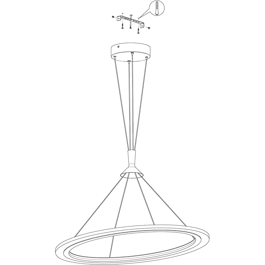 Eglo 98427 - LED RGB dimmable cable-suspended pendant HORNITOS-C LED/37W/230V + remote control