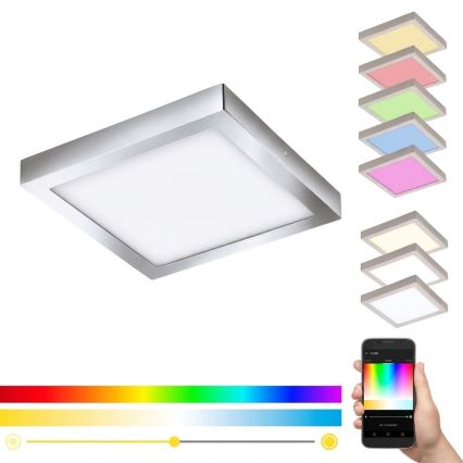 Eglo - RGBW LED Dimmable Ceiling Light FUEVA-C LED/21W/230V Bluetooth IP44 30x30 cm