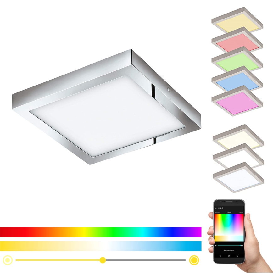 Eglo - LED RGBW Dimmable ceiling light FUEVA-C LED/21W/230V Bluetooth IP44