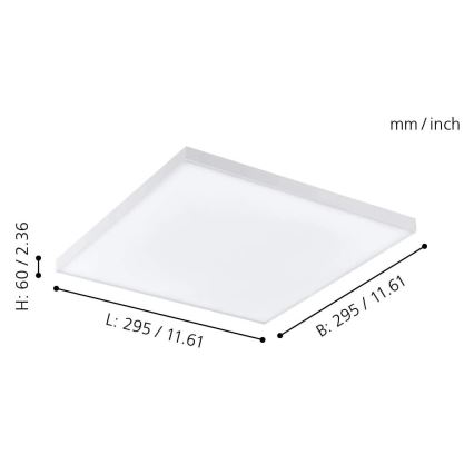 Eglo - LED RGB Dimmable ceiling light TURCONA-C LED/15W/230V + remote control