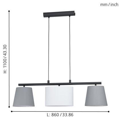 Eglo - LED pendant light on cable 3xE14/25W/230V