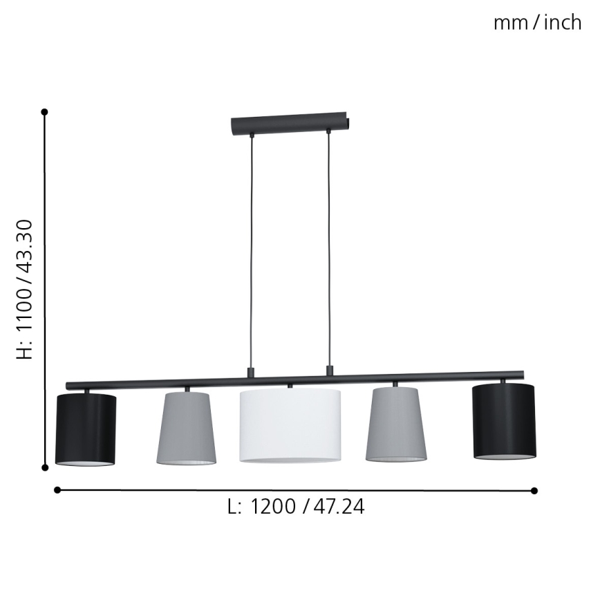 Eglo - LED Cable-Suspended Pendant 5xE14/25W/230V