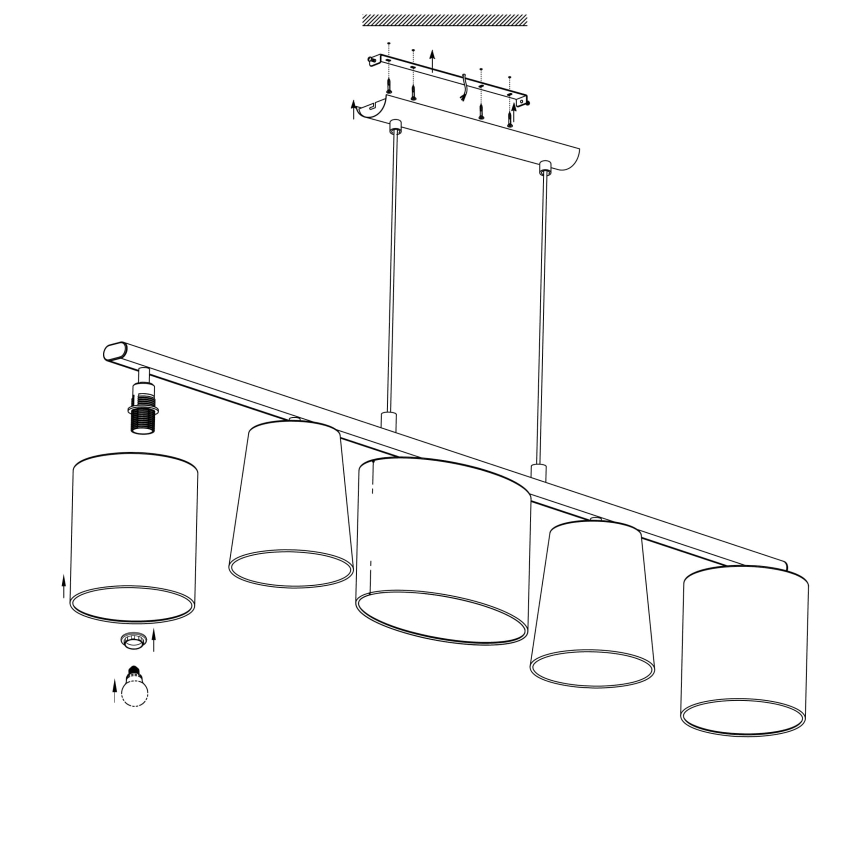 Eglo - LED Cable-Suspended Pendant 5xE14/25W/230V