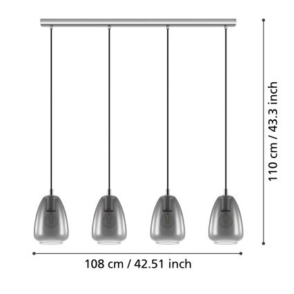 Eglo - Chandelier on a string 4xE27/40W/230V