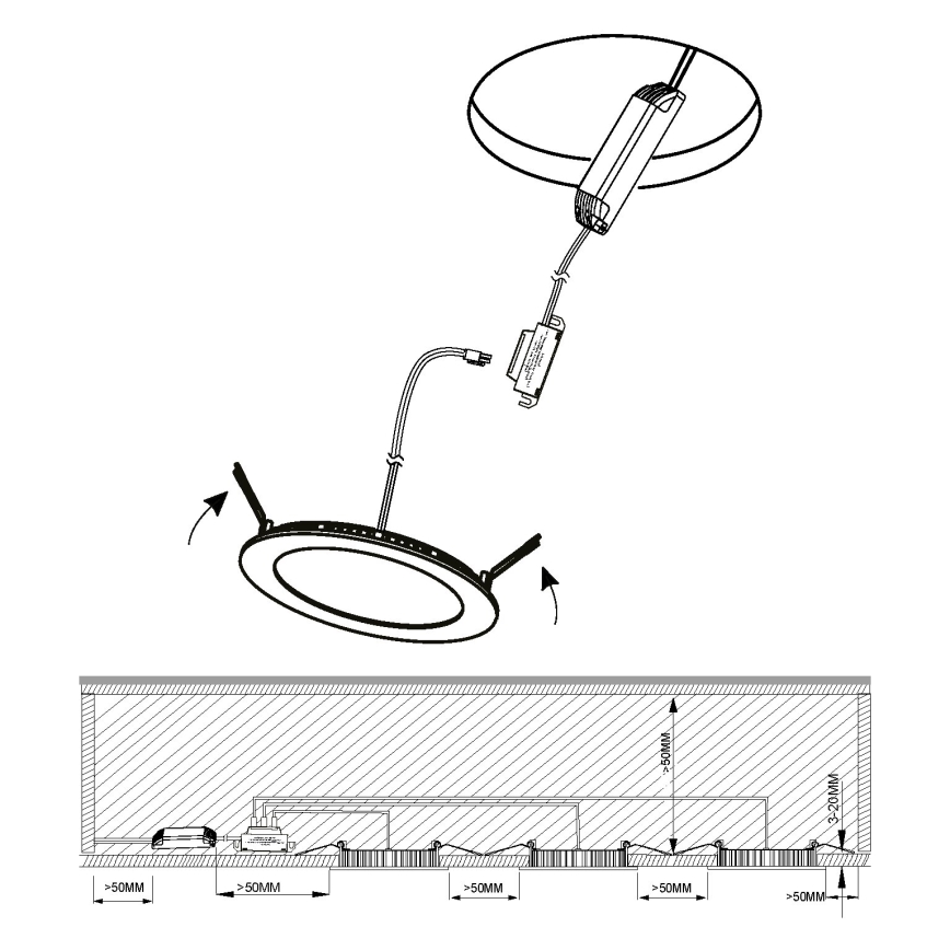 Eglo - Set of 3 FUEVA LED bathroom recessed downlights, 2.8W/230V, IP44, glossy chrome, Ø 8.5 cm