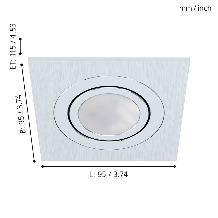Eglo - SET 3xLED Recessed light AREITIO 3xGU10/5W/230V