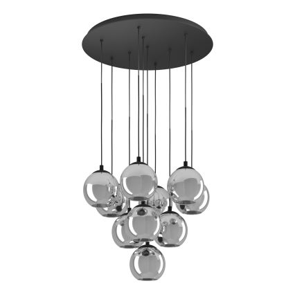 Eglo - Cable-hung chandelier 10xE27/40W/230V black/polished chrome