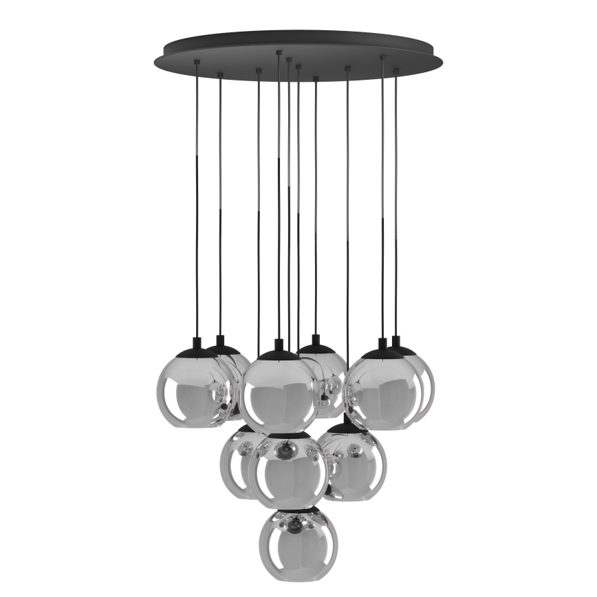 Eglo - Cable-hung chandelier 10xE27/40W/230V black/polished chrome