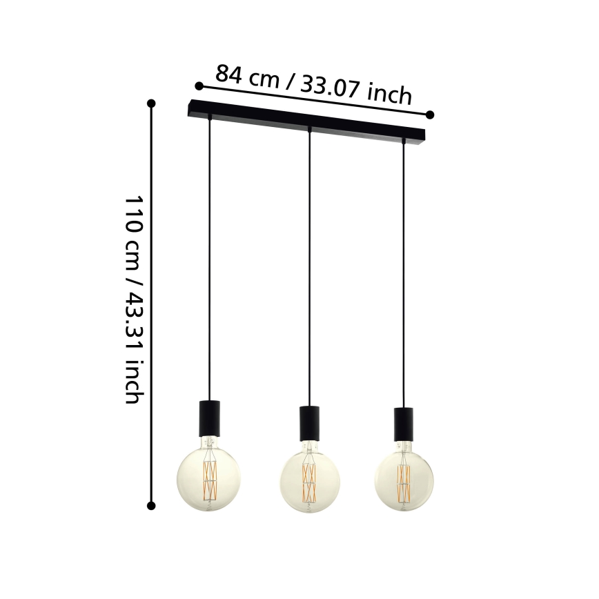 Eglo - Chandelier on a string 3xE27/40W/230V