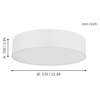 Eglo - LED RGB Dimmable ceiling light ROMAO-C LED/33W/230V + remote control