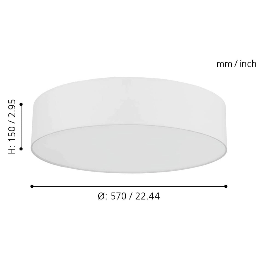 Eglo - LED RGB Dimmable ceiling light ROMAO-C LED/33W/230V + remote control