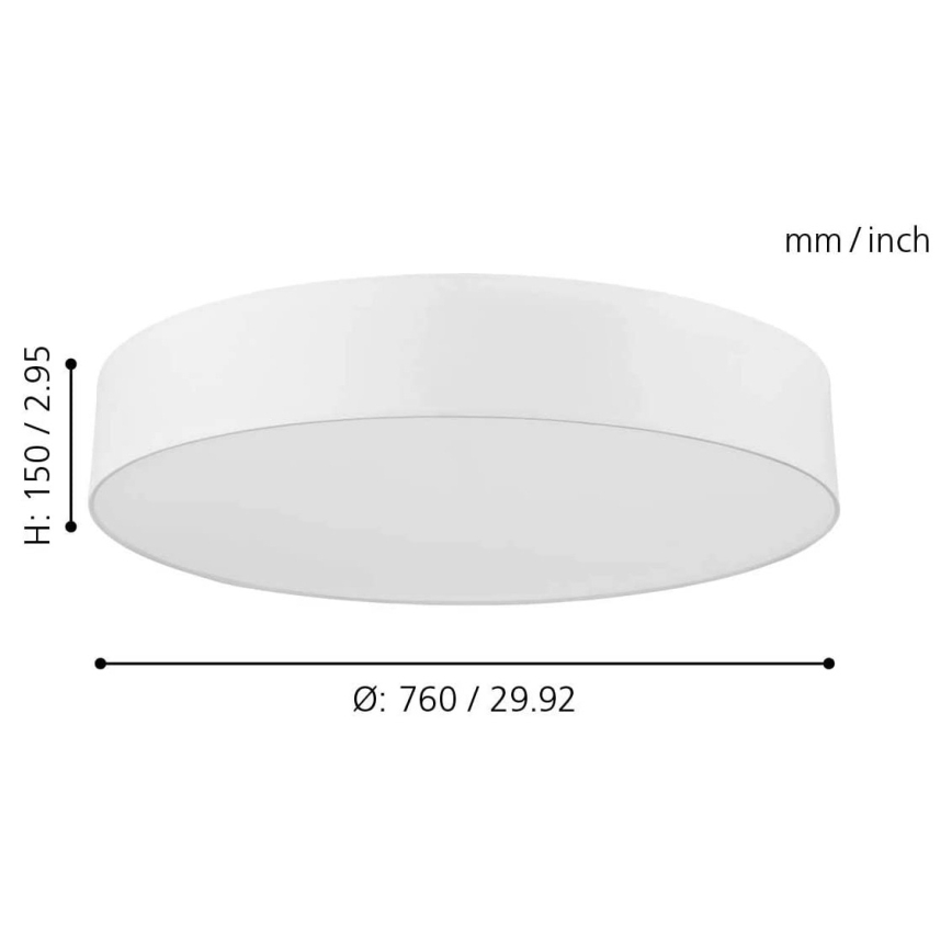 Eglo - LED RGB Dimmable ceiling light ROMAO-C LED/42W/230V + remote control