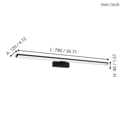 Eglo - LED Bathroom mirror lighting LED/14W/230V 4000K 78 cm IP44