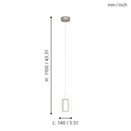 Eglo 98678 - ENALURI LED Cable Pendant Lamp LED/5.4W/230V