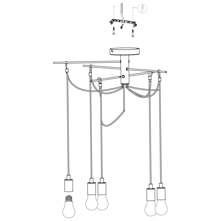 Eglo - Chandelier on a string 6xE27/60W/230V spider