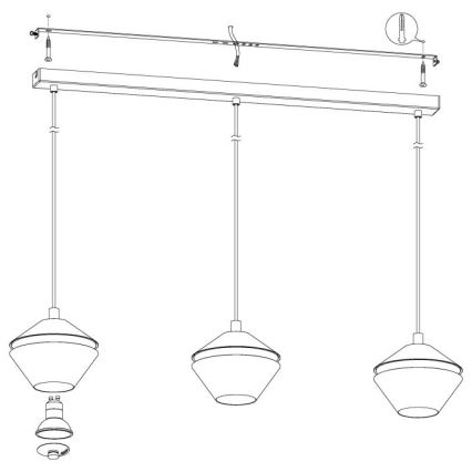 Eglo - LED Chandelier on a string 3xGU10/5W/230V