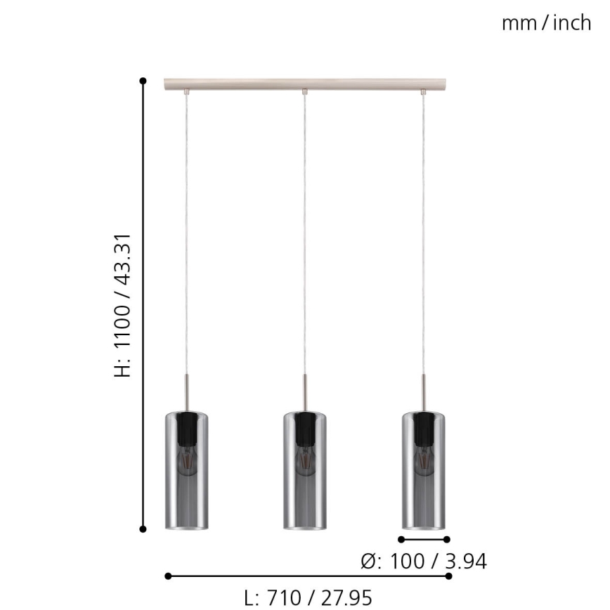Eglo - Chandelier on a string 3xE27/15W/230V