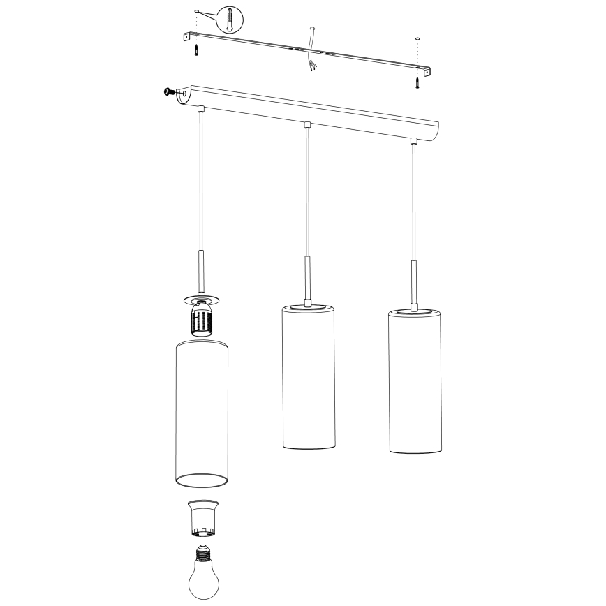 Eglo - Chandelier on a string 3xE27/15W/230V