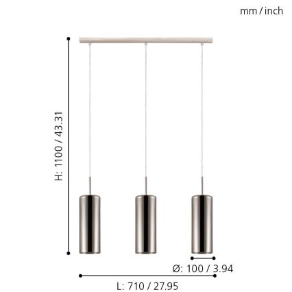 Eglo - Chandelier on a string 3xE27/15W/230V