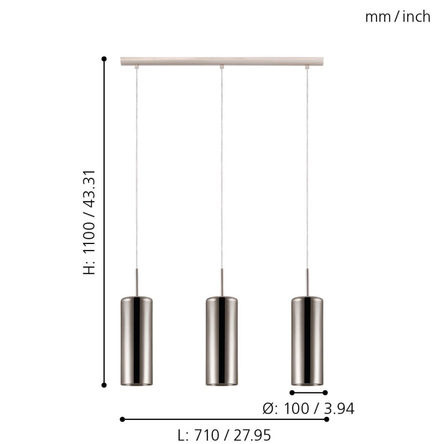 Eglo - Chandelier on a string 3xE27/15W/230V