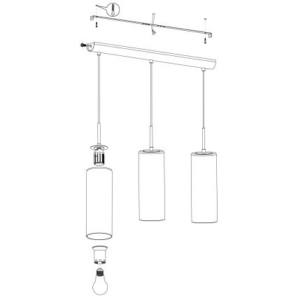Eglo - Chandelier on a string 3xE27/15W/230V