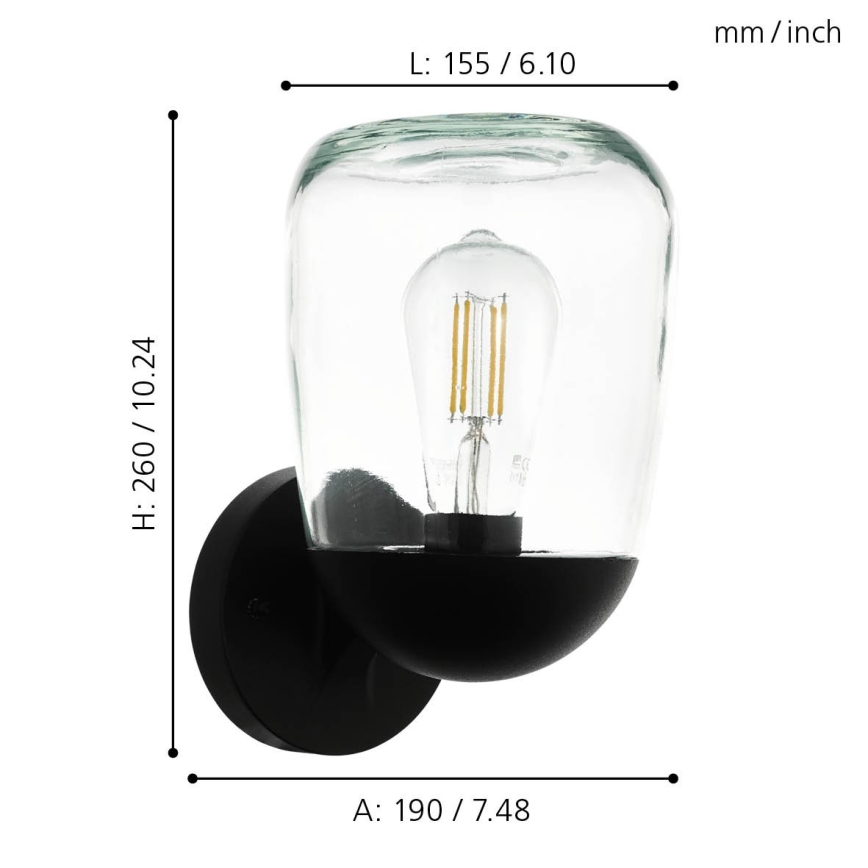 Eglo - Outdoor wall light 1xE27/60W/230V IP44