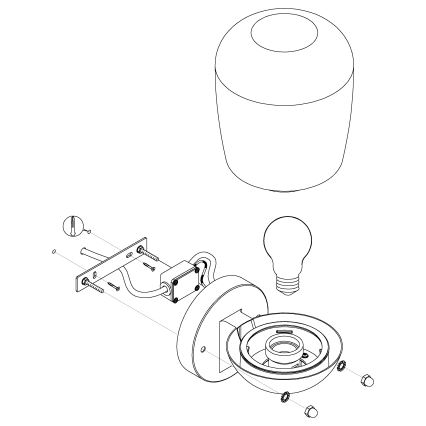 Eglo - Outdoor wall light 1xE27/60W/230V IP44
