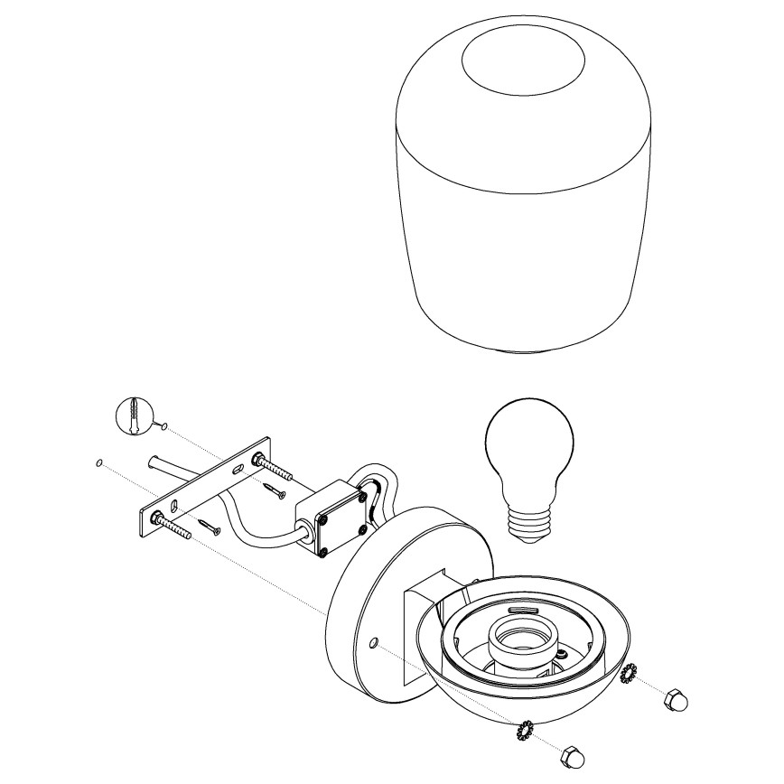 Eglo - Outdoor wall light 1xE27/60W/230V IP44