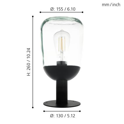 Eglo - Outdoor lamp 1xE27/60W/230V IP44