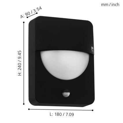 Eglo - Outdoor light with a sensor 1xE27/28W/230V IP44