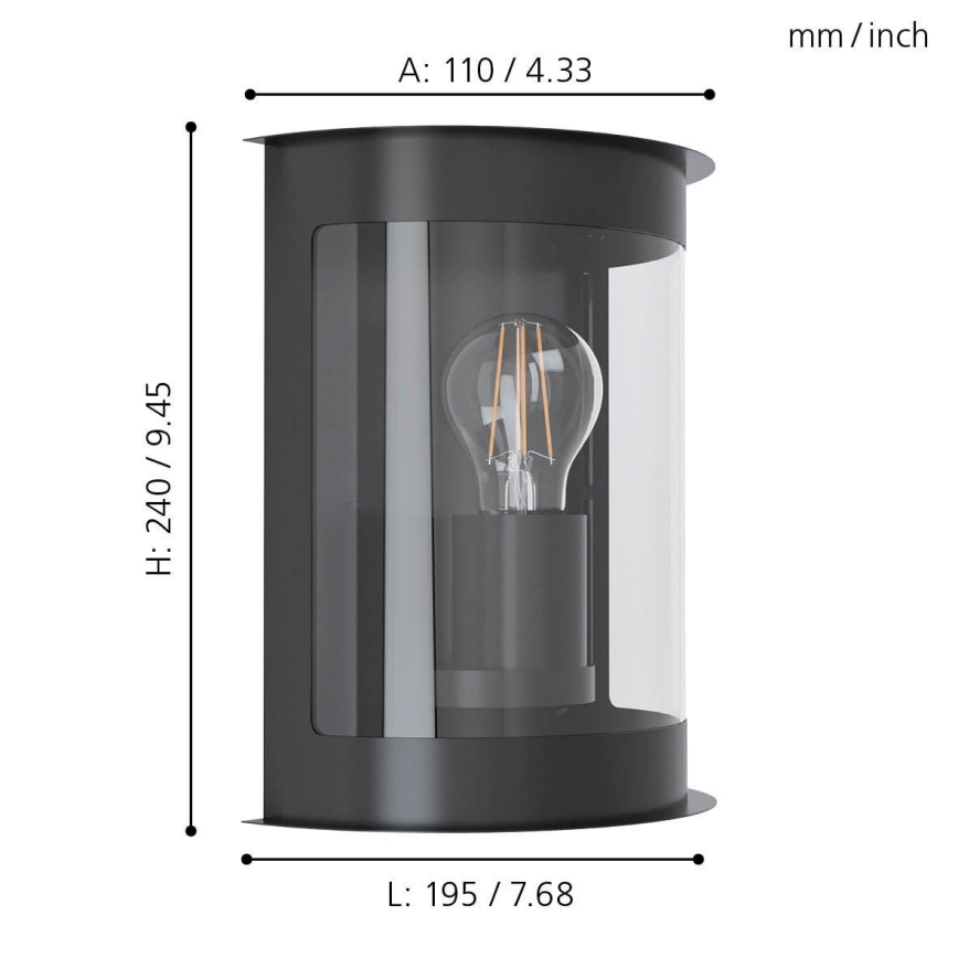 Eglo - Outdoor wall light 1xE27/28W/230V IP44