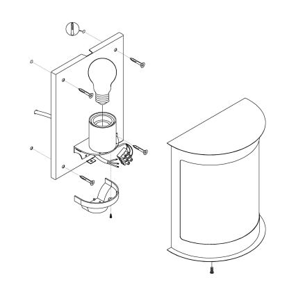 Eglo - Outdoor wall light 1xE27/28W/230V IP44