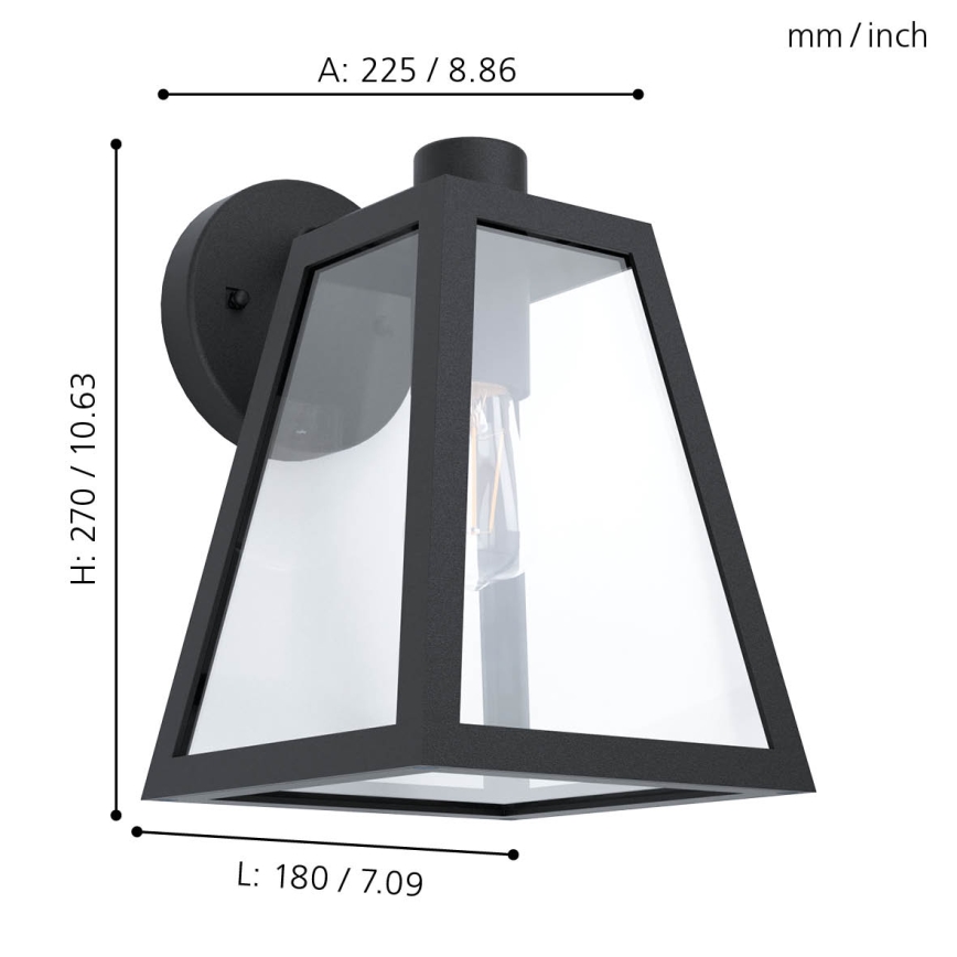Eglo - Outdoor wall light 1xE27/60W/230V IP44
