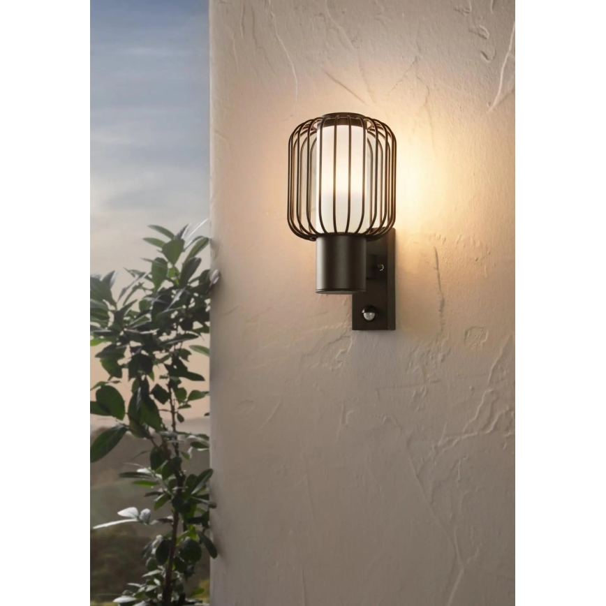 Eglo - Outdoor wall light with a sensor 1xE27/28W/230V IP44