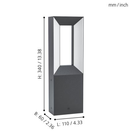 Eglo - LED Outdoor lamp 2xLED/5W/230V IP44 34 cm