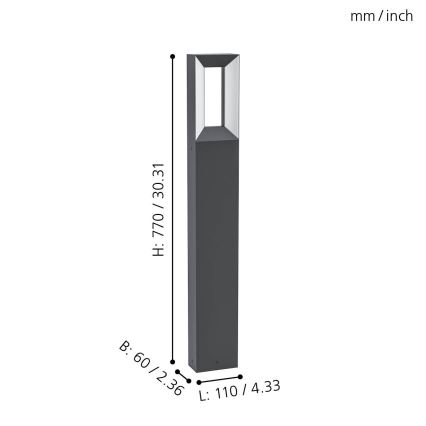 Eglo - LED Outdoor lamp 2xLED/5W/230V IP44 77 cm