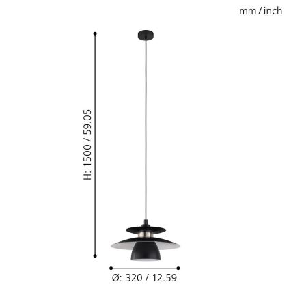 Eglo - Chandelier on a string 1xE27/40W/230V