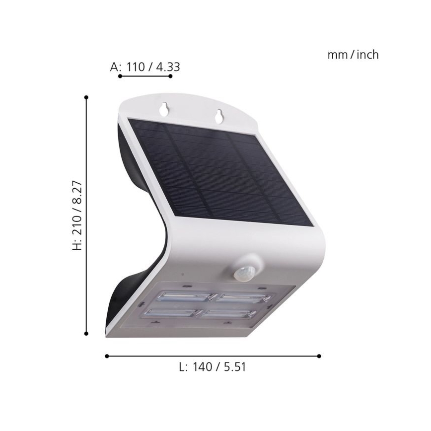 Eglo - Solar light with a sensor LED/3,2W/3,7V IP54