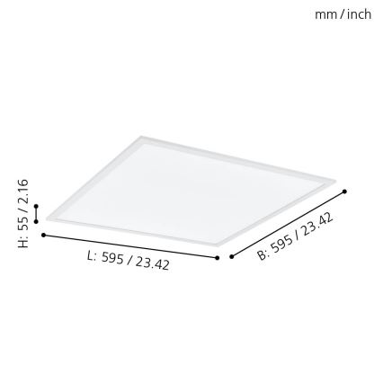 Eglo - RGBW Dimmable ceiling light LED/32,5W/230V 2700-6500K 60x60 cm + remote control