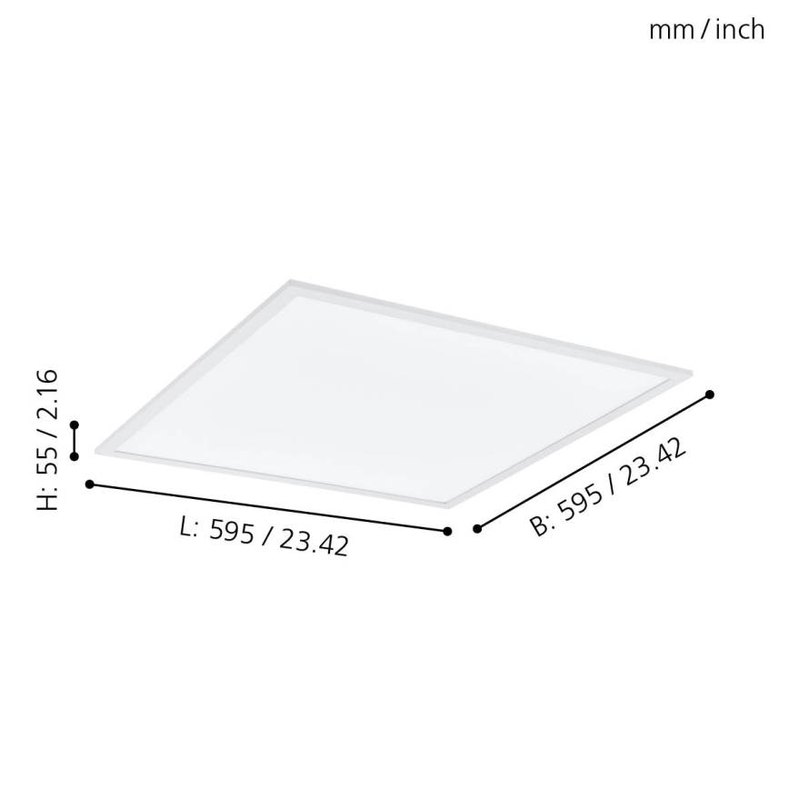 Eglo - RGBW Dimmable ceiling light LED/32,5W/230V 2700-6500K 60x60 cm + remote control
