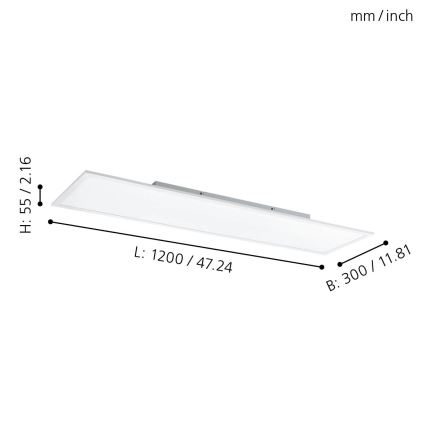 Eglo - RGBW Dimmable ceiling light LED/32,5W/230V 2700-6500K 120x30 cm + remote control