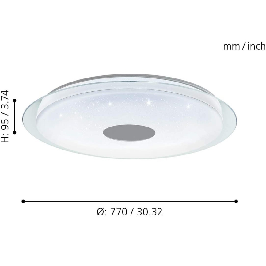 Eglo - LED RGB Dimmable ceiling light LANCIANO-C LED/53W/230V + remote control